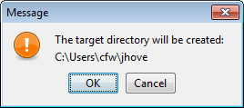 JHOVE confirm directory create Screenshot of the JHOVE installer directory create confirmation